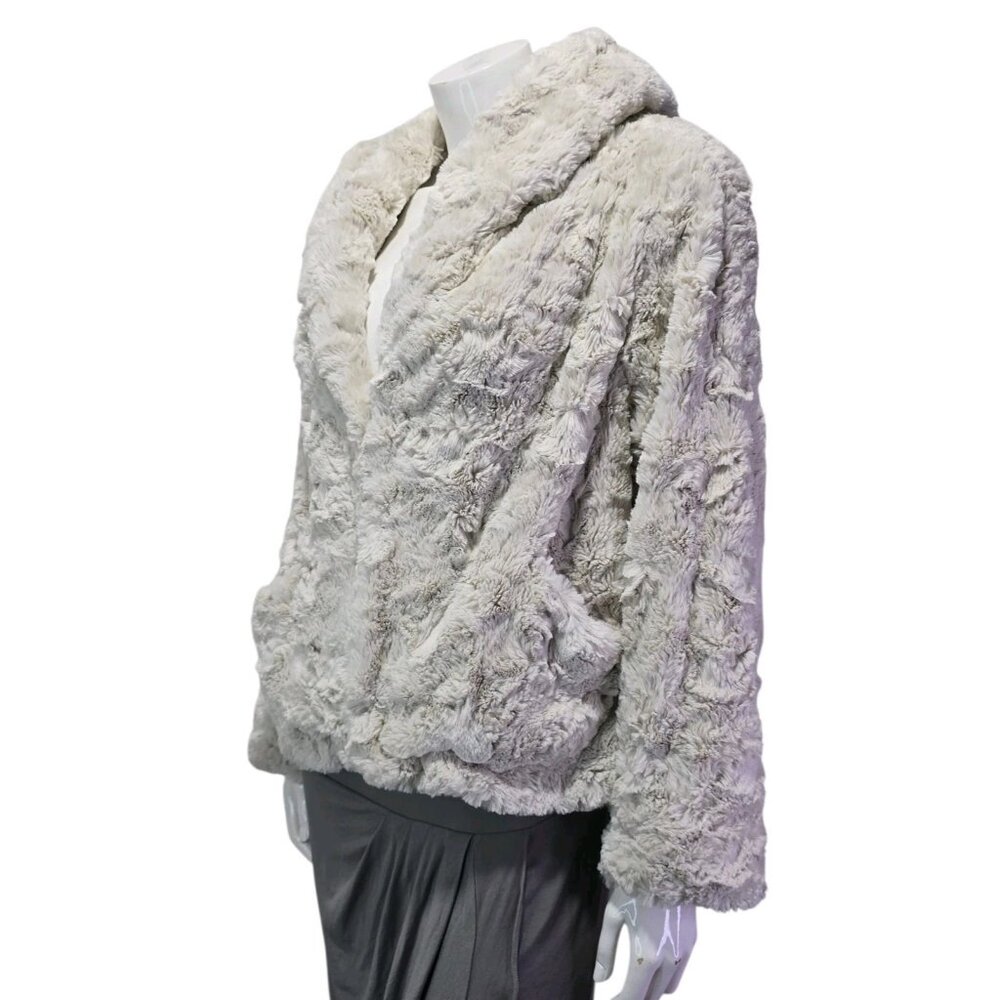 Anthropologie Tiny Editions Glacie Faux Fur Jacket Women's LP Petite - Picture 2 of 16